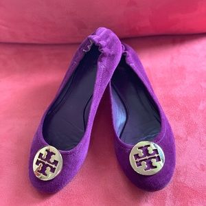 Tory Burch purple suede Reva shoes. Size 8M